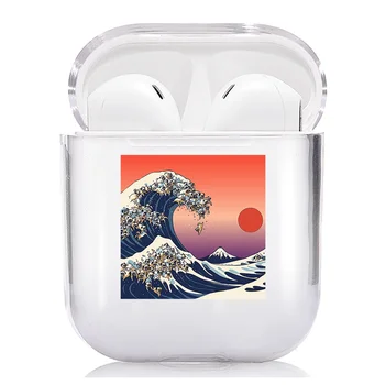 

Kanagawa Sea Wave Airpods Pro Case Luxury Clear Silicone Bluetooth Earphone Accessories Cover Airpods 2 Case air pod Ukiyo-e