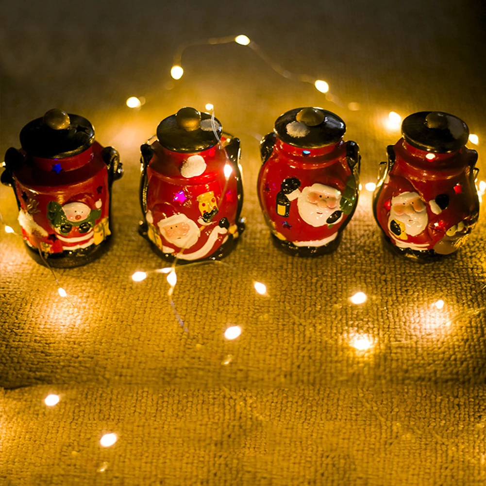 

Lanterns With Light Bar Painted Luminous Party Decor Santa Claus Home Craft Hanging Cute Christmas Tree Ornament Ceramic Snowman