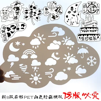 

Four Leaf Clover Birthday Cake Cloud Camera Shape Layering Stencils Painting Spraying Coloring for Wall/window Party Decoration