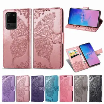 

Butterfly Flower Leather Wallet Phone Case For Samsung Galaxy S7 S8 S9 Plus S10 Lite S10E S11E S20 Ultra Flip Cover Bag
