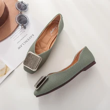 Весна Роскошные Для женщин с украшениями в виде кристаллов балетки дизайнерские цвета: зеленый, черный балетки на плоской подошве Стразы в Корейском стиле туфли-лодочки размера плюс