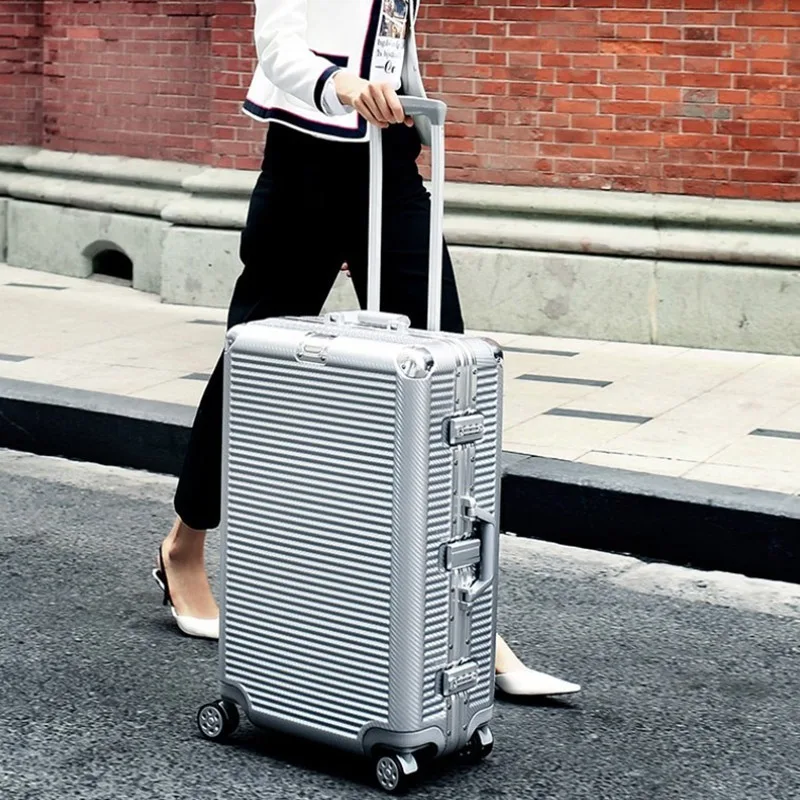 

Super Fashion NEW Spinner Aluminum Frame Hardside Travel Suitcase on Wheel 26" Travel Bags Trolley Luggage Bag 20" 24
