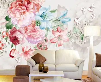 

custom beautiful 3D wall murals flowers wallpapers for bed room living room Stereo 3 d wallpaper for walls background wall