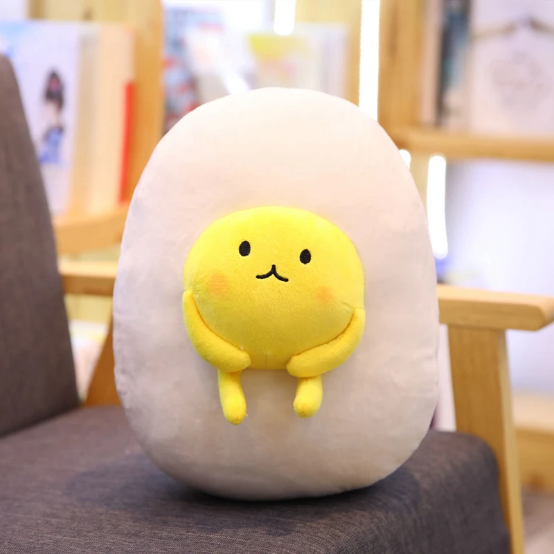Kawaii Lazy Egg Plush Pillow Hand Warmer Staffed Egg Toy Doll Cute Soft Pillow blanket Cushion
