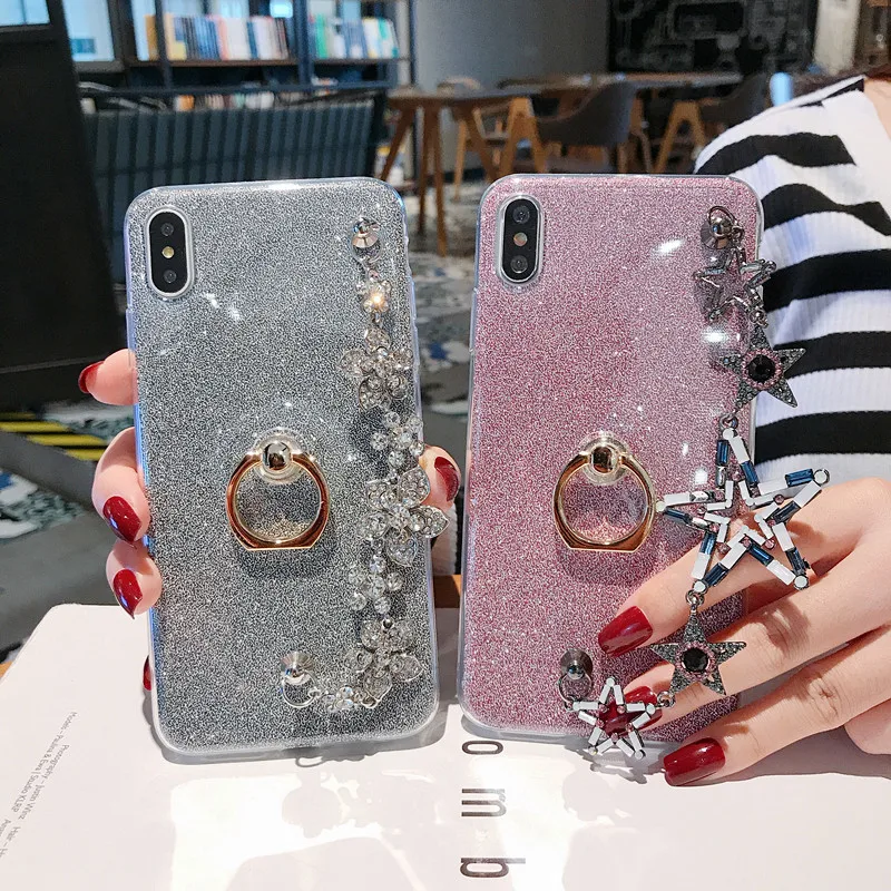 

Silicone Gliiter Cases For For Oneplus 6T 6 5T 5 3 Cover Bling Ring Bracelet Covers Bumper Soft TPU Mobile Phone Case