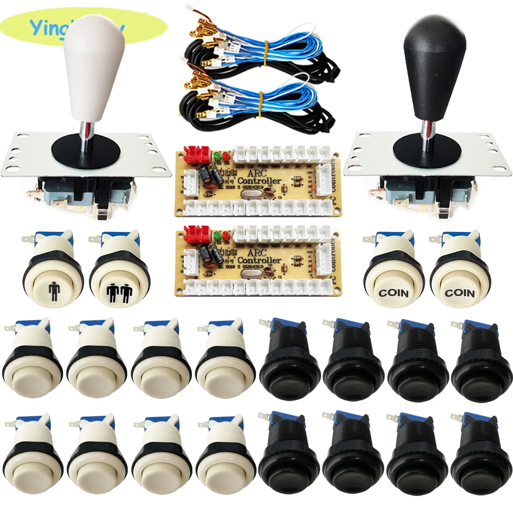 2 player arcade joystick kit zero delay mando usb encoder happ type button to PC Raspberry PI 