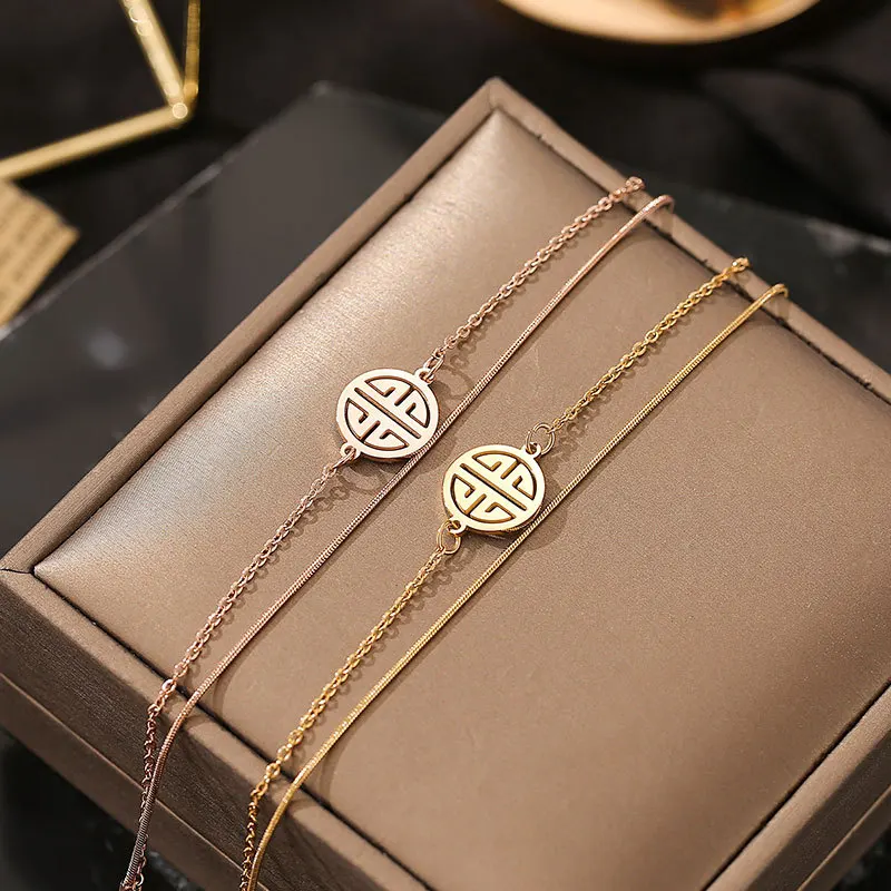MEYRROYU Stainless Steel 2 Color Hollow Medal Bracelet For Women 2021 Trend Party Gift Ethnic New Fsahion Jewelry pulseras mujer | Украшения