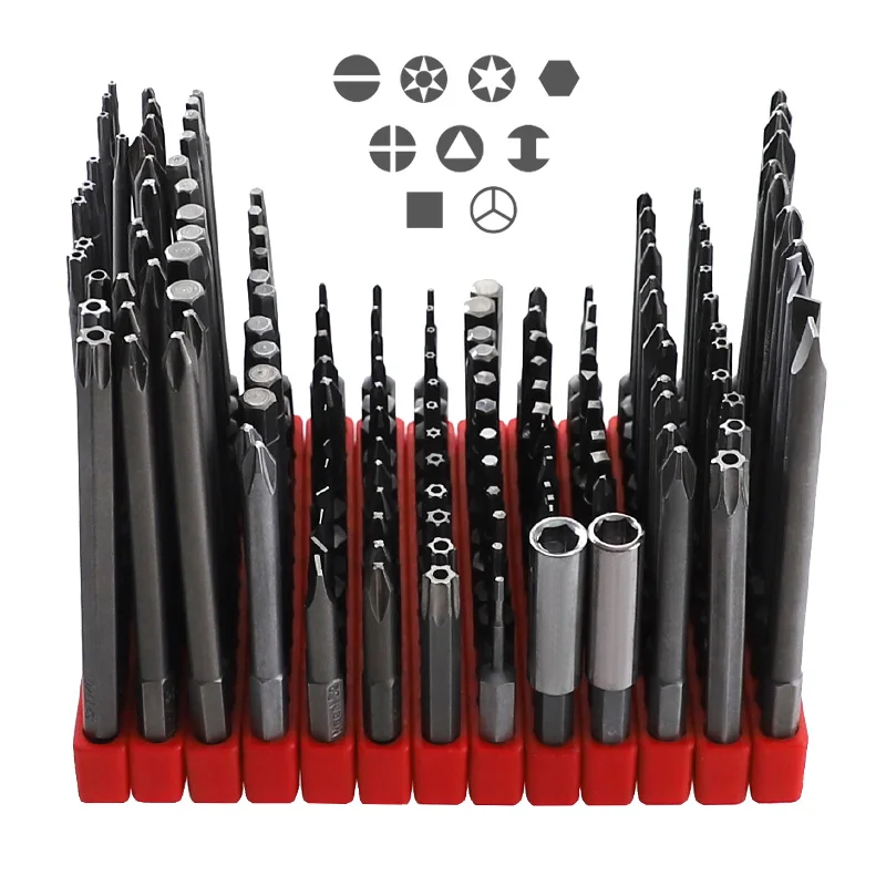 

12Pcs Screwdriver Bit Magnetic Multi-spec Screwdriver Kit 50-100mm 1/4'' Hex Shank Screw Driver Set of Hand Tools
