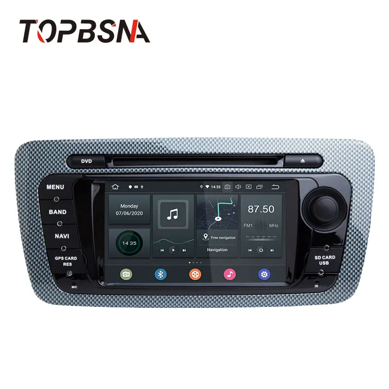 Автомагнитола TOPBSNA 2 Din Android 10 мультимедийный плеер для Seat Ibiza 6j 2009 2010 2012 2013 GPS