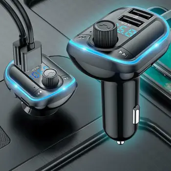 

FM Transmitter Car Bluetooth 5.0 Dual USB QC3.0 Car Charger Type-C PD Bluetooth Adapter Handsfree Wireless Aux Audio MP3 Player