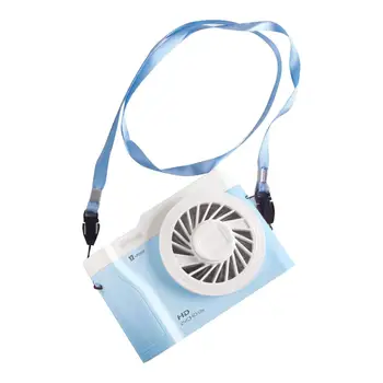 

Portable Mini Hanging Neck Camera Shape Rechargeable LED Air Cooler Cooling Fan 2020