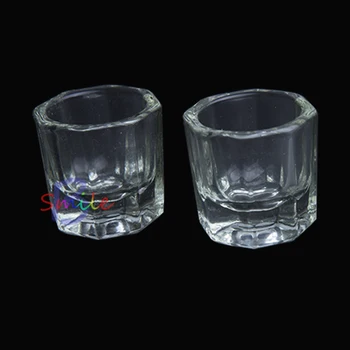 

2pcs Dentistry Mixing Bowls Glass Dappen Dish Household Octagonal Cups Reconcile Cup For Dental Lab