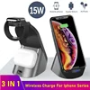 Tongdaytech 15W Fast Qi Wireless Charger For Iphone XS 8 11 Pro Max Wireless Charging Station For Apple Watch Airpods 5 4 3 2 1 ► Photo 1/6