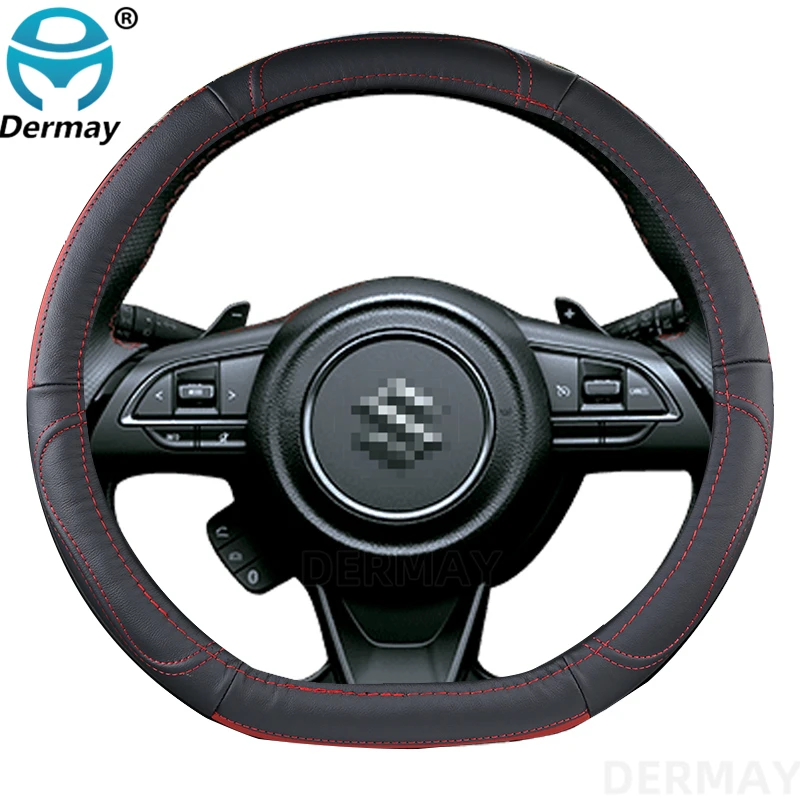 GenuineLeatherCarSteeringWheelCoverforSuzukiSwift20172018