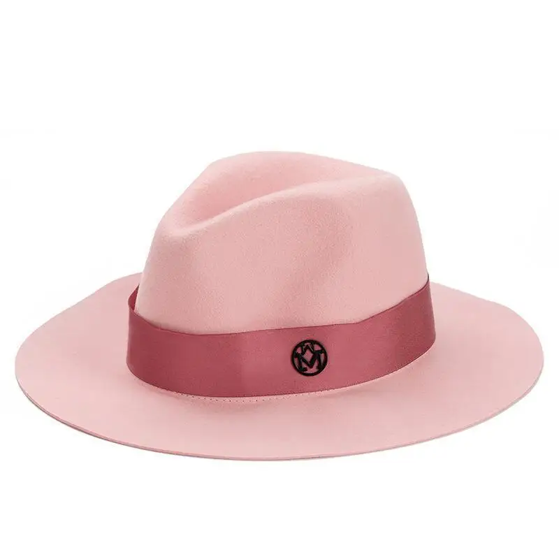 Новинка Осень шерсть розовый мужской темперамент дамская шляпа, фетровая шляпа Джокер Панама восстановление древних способов
