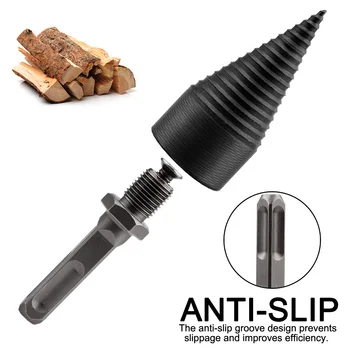 

Log Wood Splitter Drill Screw Cone Driver Portable Wood Cut Tool Firewood Drill Bits for Hand Drill Handtools for Wood Firewood