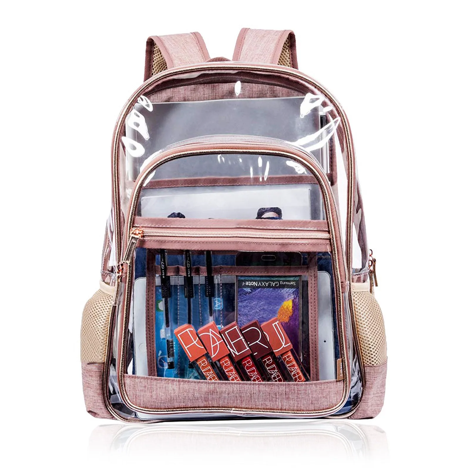 PVC Transparent Backpack Bag Fashion Waterproof Student School Bags Jelly Travel Beach Swimming Kit Bag For Men Women Rucksack