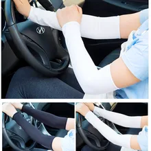 Летние длинные тонкие вискозные солнцестойкие перчатки с манжетами, нарукавники для мужчин и женщин, защита от ультрафиолетового излучения, для вождения на улице, в студенческом стиле, Ice Slee