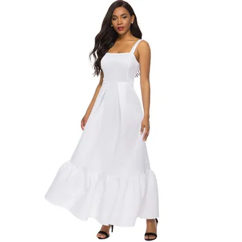 

2020 Elegant Women Maxi Dress Sleeveless Spaghetti Strap High Waist Ladies Celebrate Party Dancing Swing Dresses Femme Robes