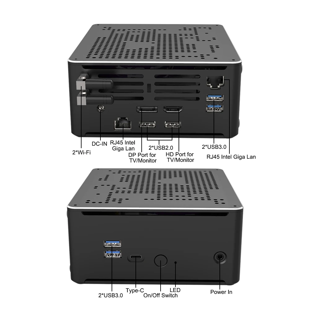Игровой мини ПК Topton 2 LAN Intel Core i9 9880H 8 ядер 16 потоков настольный компьютер * DDR4 M.2 NVMe