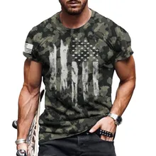 

Trendy Summer American Flag Print Men's T Shirt Hip Hop Street Style Short Sleeve T-Shirts Loose Oversized T-Shirt Men's Clothes