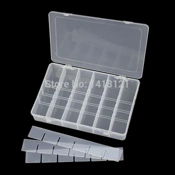 

free shipping Thickened 24 grid PP storage box Category Box Sealed bin Home case office Chip box part Removable jewelry tool box
