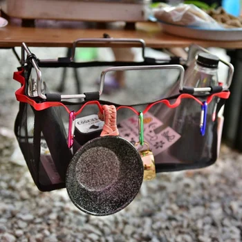 

Strong Outdoor Camping Wire Storage Rack Portable Bags Picnic Table Barbecue Kit Kitchen Sundries Net Suits