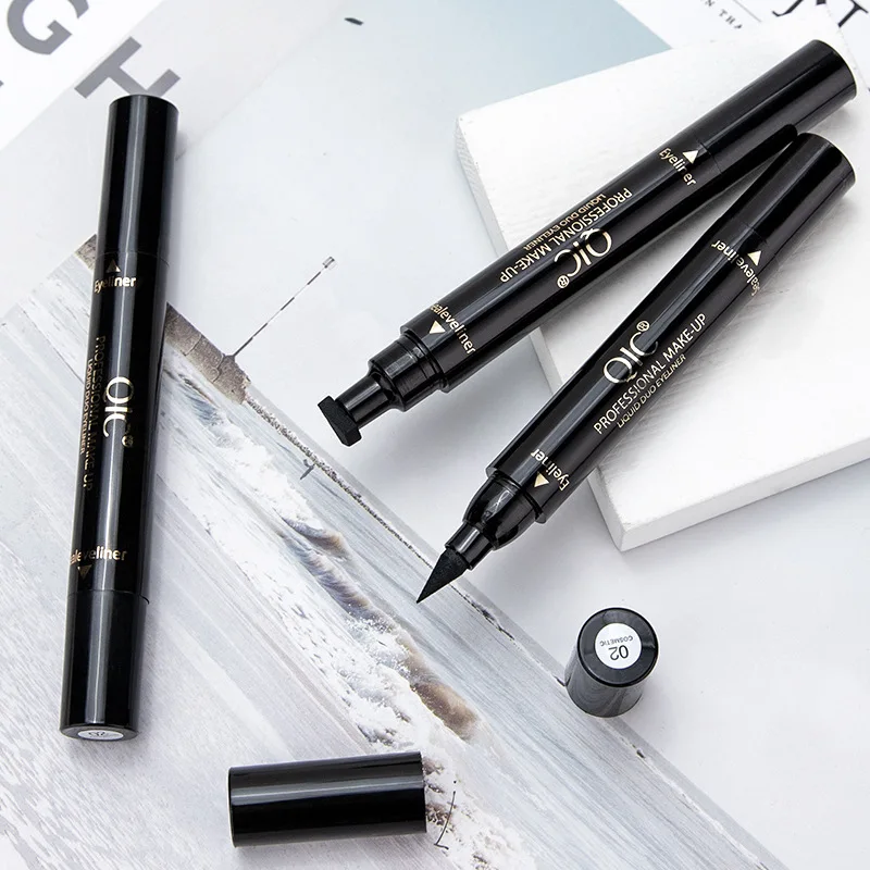 CE068 Double-headed Stamps Eyeliner Cosmetic Waterproof Black Eye Liner Pencil Seal Fast Dry Liquid Makeup Tool