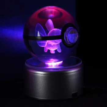 

Mudkip 3D Crystal Ball Pokemon Go Lamp Desktop Decoration Glass Ball Night Light With LED Colorful Rotate Base