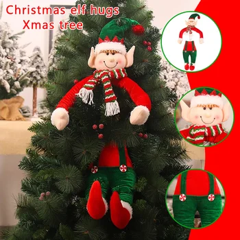 

New Santa Claus Holding The Tree Christmas Tree Hanging Ornament Ornament Holiday Festival Party Home Mall Layout Supplies