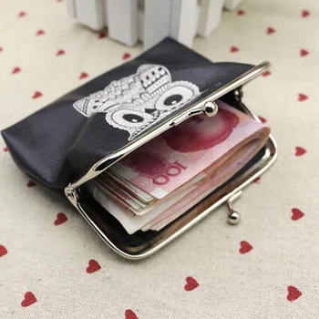 

Pu Card Holder Bag Coin Purse Pouch Organizer Fashion Owl Cartoon Women Girls Children Short Money Bag