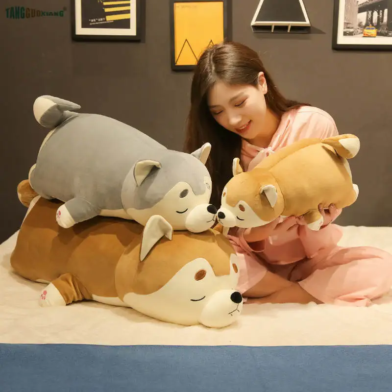 

Soft Stuffed plush animals Shiba Inu Dog Plush Toys pillow Corgi dog kids toy sofa cushion backrest birthday Gift 55-95cm