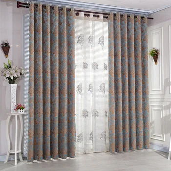 

European Ceiling Curtains for Living Room Balcony and For Bedroom Curtain Saffron