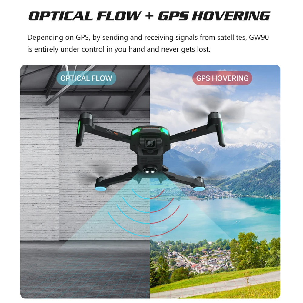 Дрон GD91 Pro складной с HD камерой 4K GPS|Радиоуправляемые вертолеты| |