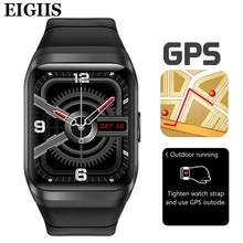 

EIGIIS Men Smart Watch 1.69" Color Full Screen Touch Fitness Tracker built in GPS GLONASS Smart Watch For xiaomi Android Ios