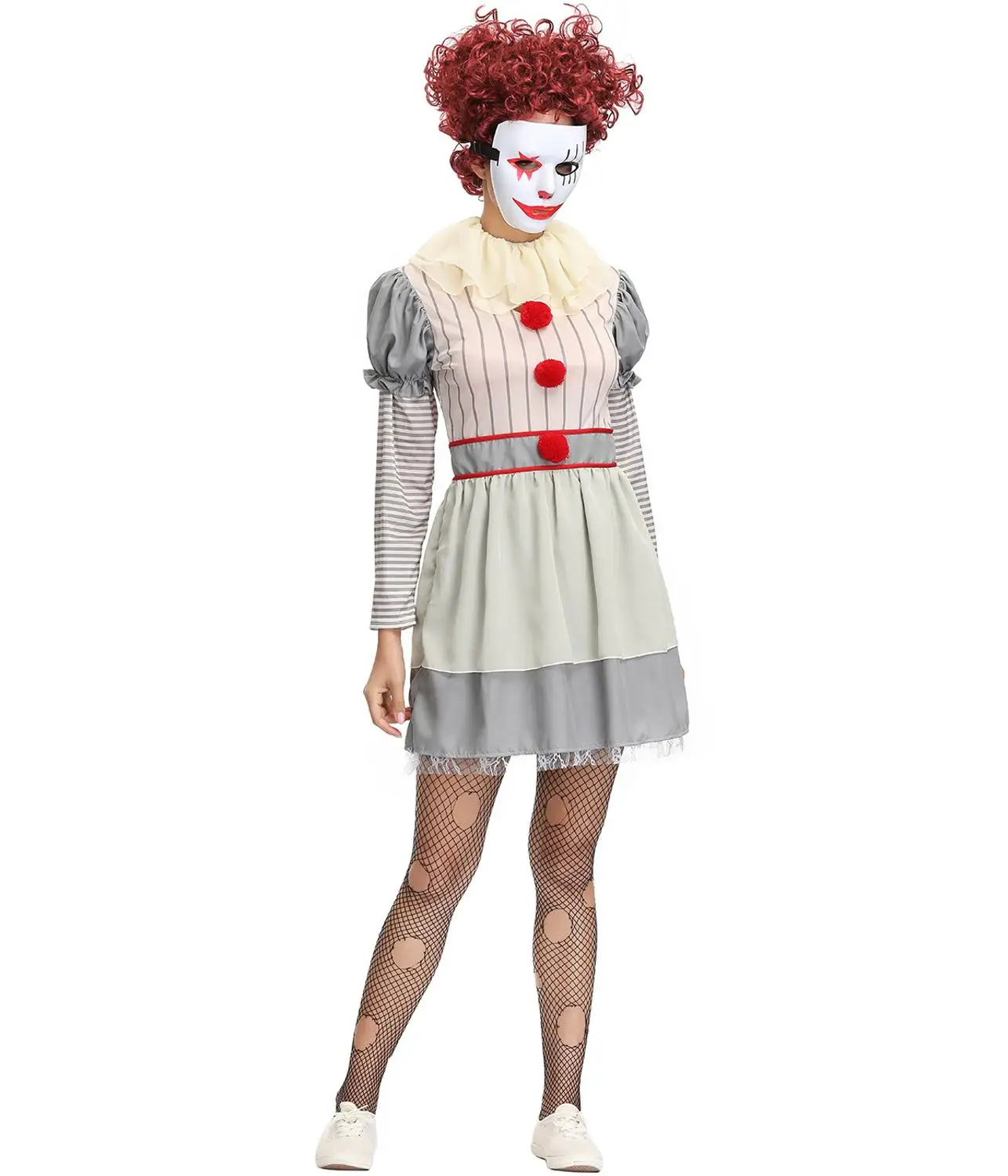 Стивен Кинг это клоун Pennywise костюм для взрослых мужчин и женщин убийца клоун Косплей нарядное платье комбинезон костюм для Хэллоуина