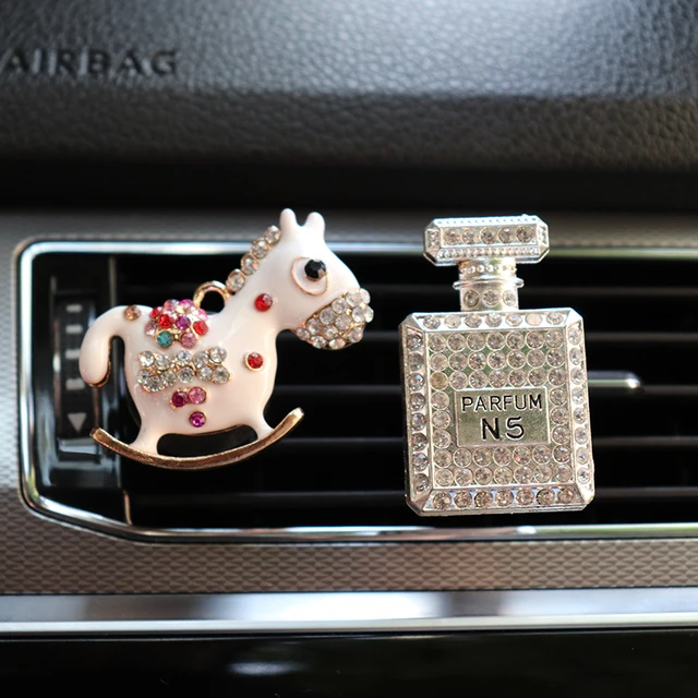 Auto Aroma Diffusor Bling Diamant Parfüm Flasche Dekor für Auto Air Vent Clip  Lufterfrischer In Auto Innen Dekoration Auto parfum - AliExpress