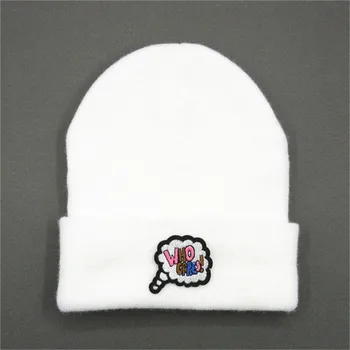 

letter embroidery Thicken knitted hat winter warm hat Skullies cap beanie hat for kid men and women 297