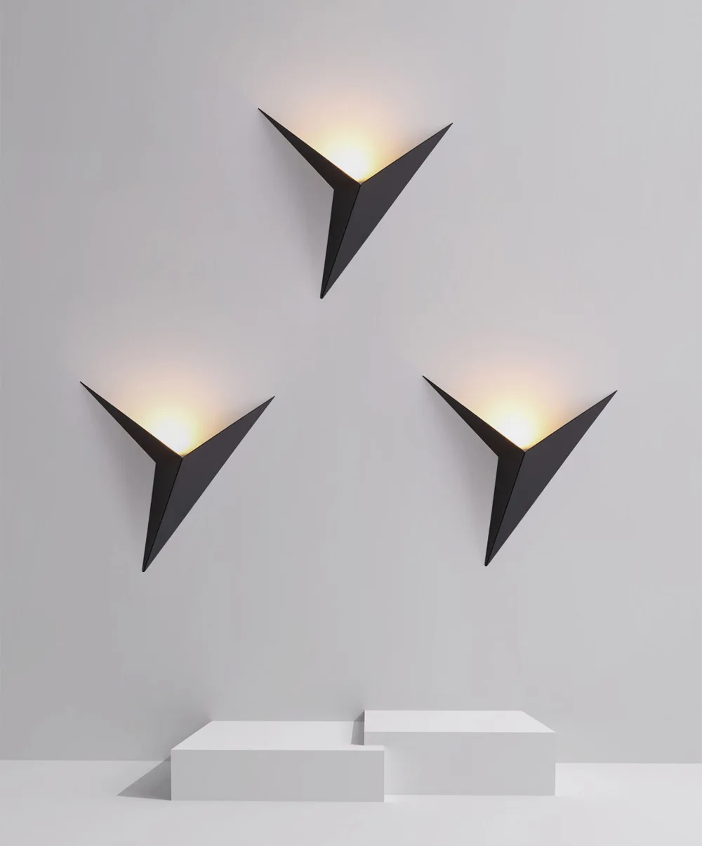 Led Wall Lamp Modern Minimalist Triangle Shape Led Wall Lamps Indoor Lighting Stairs Led Light 3W AC85-265V Simple Lighting