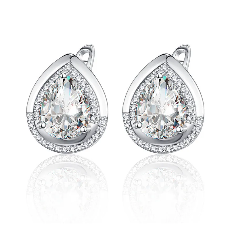 Classic Round Cubic Zirconia Stud Earrings Gold Silver Color Plated Multicolor CZ Beads Ear Studs for Women Jewelry Girls Gifts