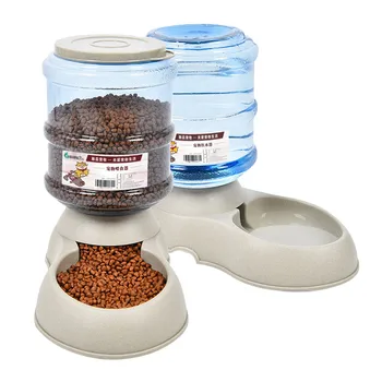 

Behogar 1 Gallon Automatic Pet Food Water Dispenser Solution Feeder Waterer Food Storage Bottle Bowl Dish for Puppy Cat Dogs