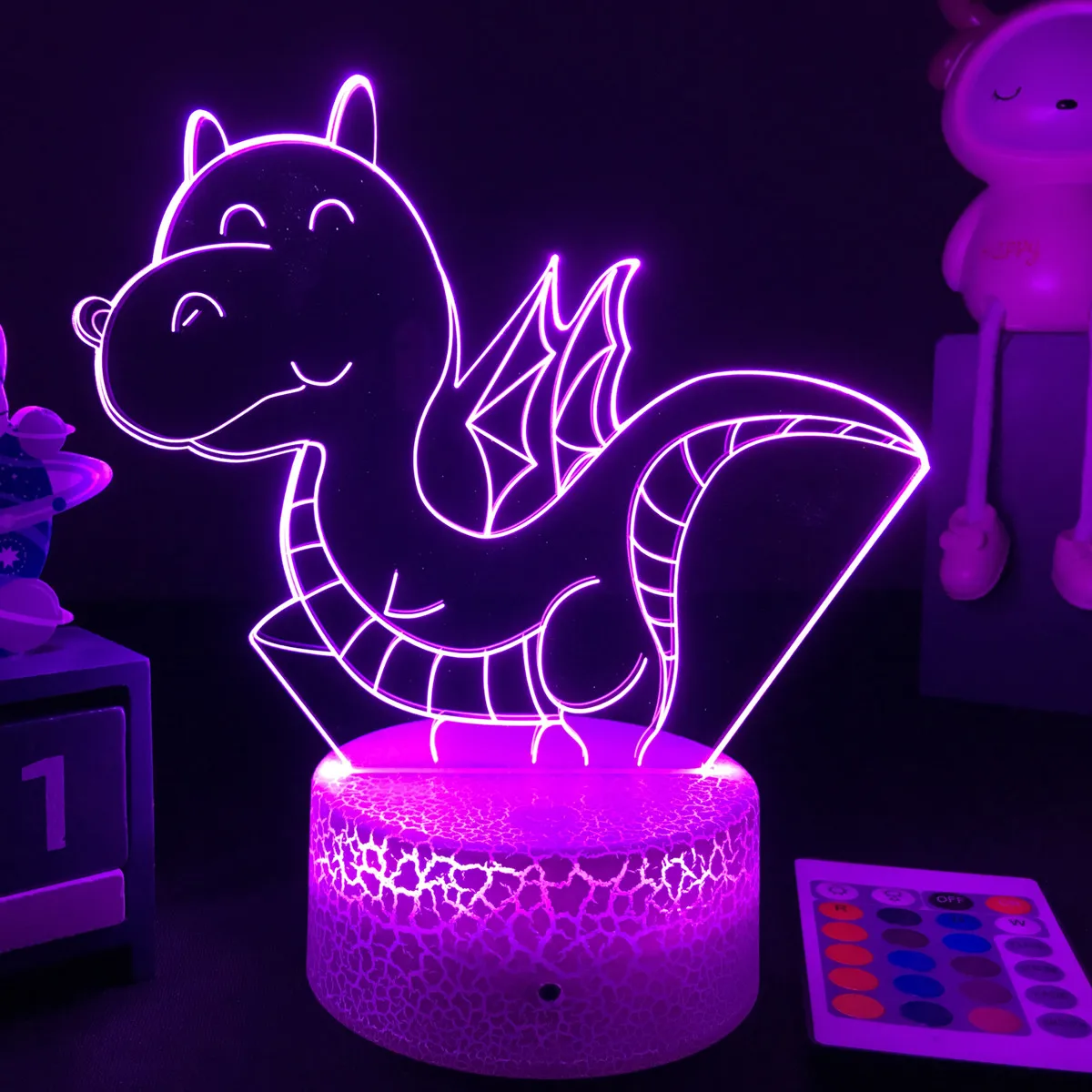 3D Дракон Ночной светильник для ребенка спать ing фигура дракона детская Украшения