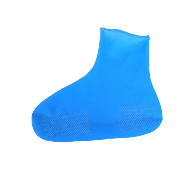 2021New Rain Boots Waterproof Shoe Cover Silicone Unisex Outdoor Waterproof Non-Slip Non-slip Wear-Resistant Reusable Shoe Cover Blue