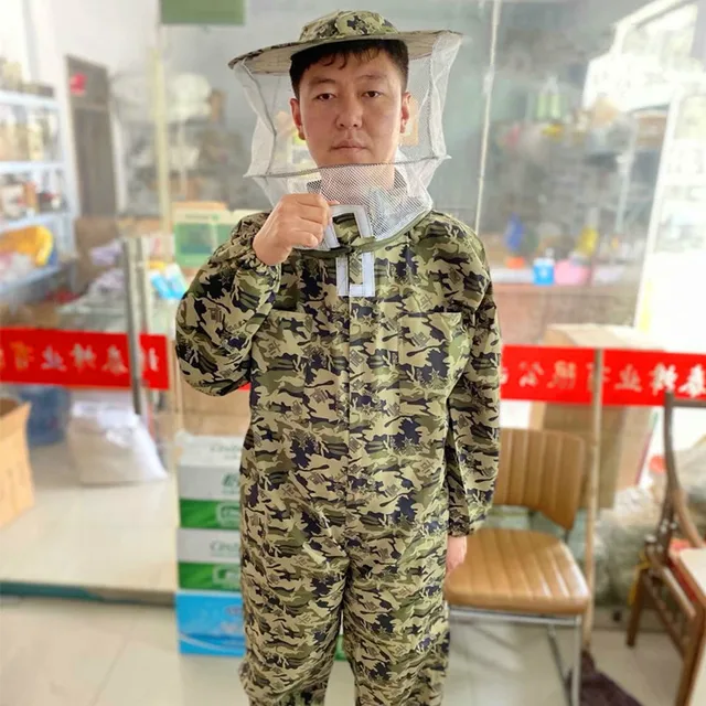 Álcázás Egyrészes Méhvédelem Öltöny Vastag Méhkabát Kalap Kevonható Lélegző Méhész Eszközök