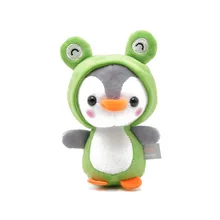 Jouet en peluche pingouin mignon, Animal pingouin Cosplay licorne abeille grenouille dinosaure, poupée en peluche, petit pendentif porte clés cadeau pour ami