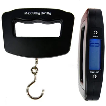 

Quevinal 50pcs Pocket 50kg/10g LCD Digital Fishing Hanging Electronic Scale Hook Weight Luggage