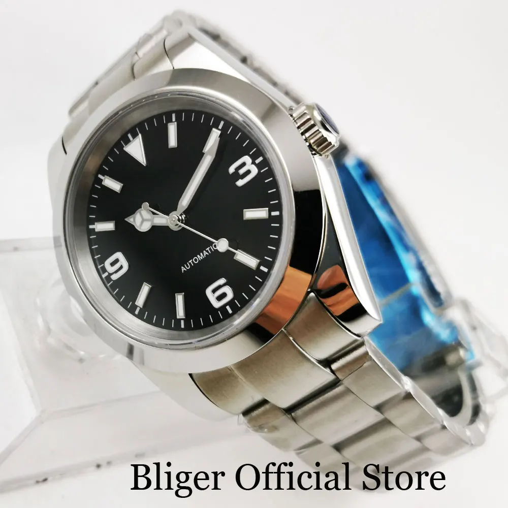 

Polished Self Winding Men Watch BLIGER Nologo Dial MIYOTA Movement Mental Strap 39mm