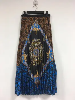 

Women Skirt 2019 Autumn and Winter New Print Pleated Skirt Women