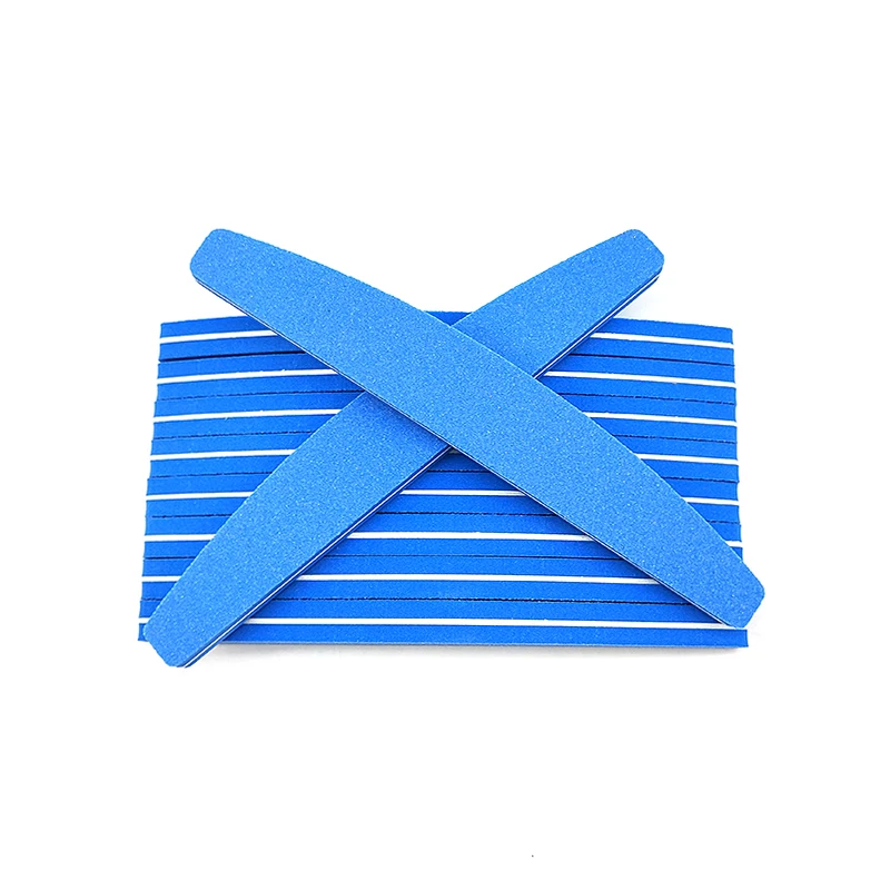 5pcs/lot Blue Sponge Nail File 100/180 Emery Board Nail Art Buffer Sanding Nails File Salon Glitter Sandpaper DIY Manicure Tools