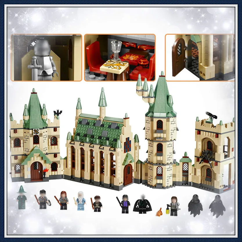 

Harry-Potter Hog-warts Castle 3D Bricks figure toys for children 1340Pcs Model building kits Compatible with Legoing 4842